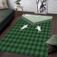 Aloha Hawaii Cowboys Paniolo Area Rug Forest Green Palaka - Polynesian Pride
