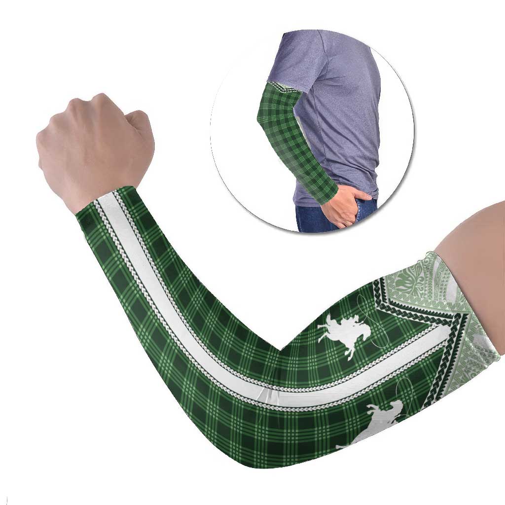 Aloha Hawaii Cowboys Paniolo Arm Sleeves Forest Green Palaka LT7 Set of 2 Dark Green - Polynesian Pride