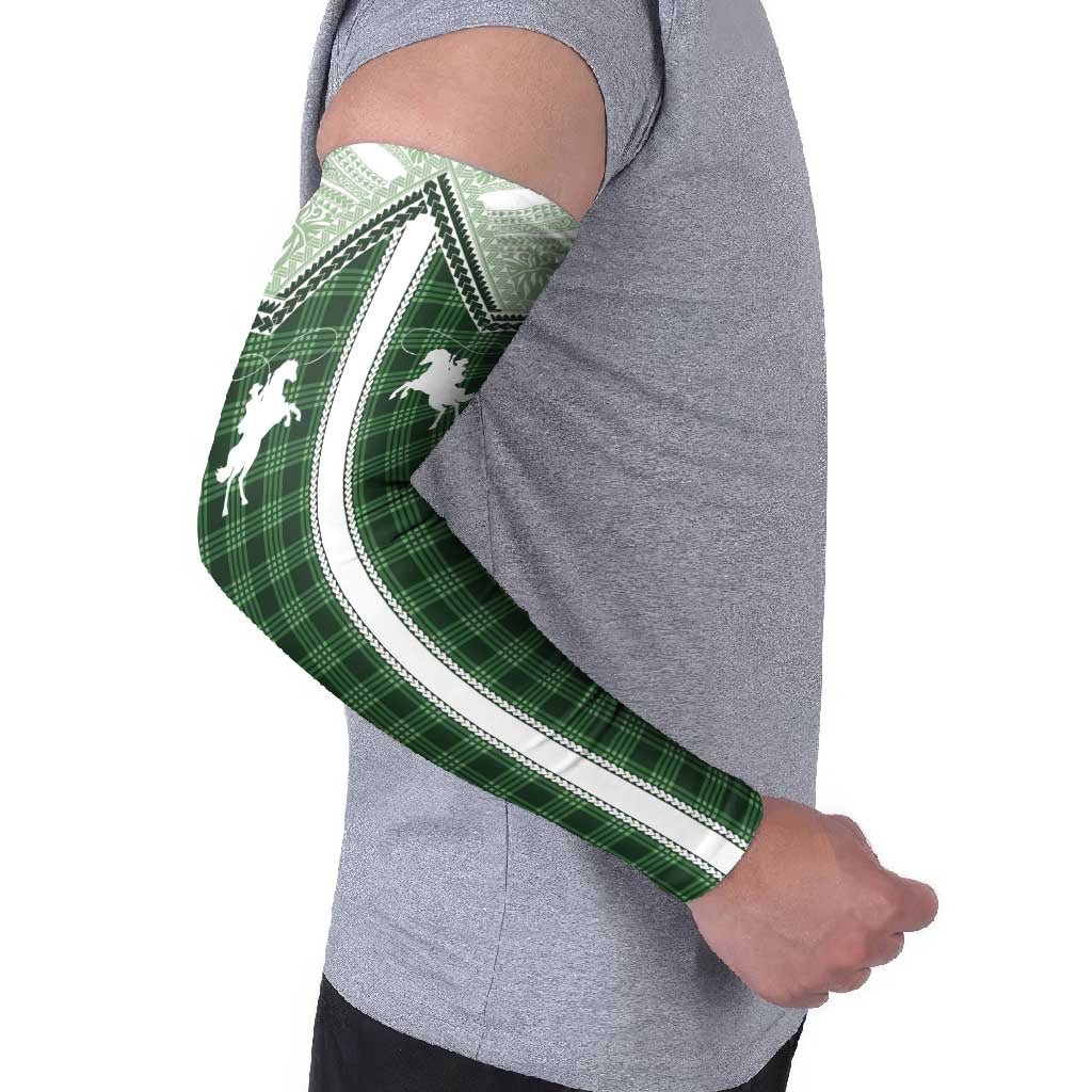 Aloha Hawaii Cowboys Paniolo Arm Sleeves Forest Green Palaka - Polynesian Pride