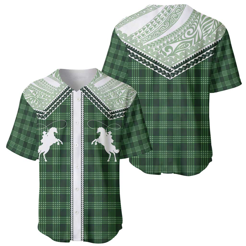 Aloha Hawaii Cowboys Paniolo Baseball Jersey Forest Green Palaka - Polynesian Pride