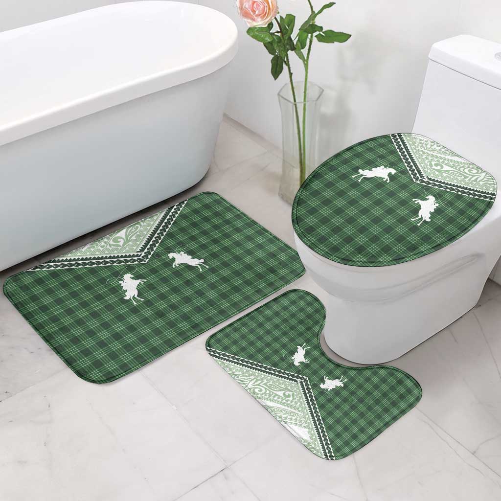Aloha Hawaii Cowboys Paniolo Bathroom Set Forest Green Palaka - Polynesian Pride