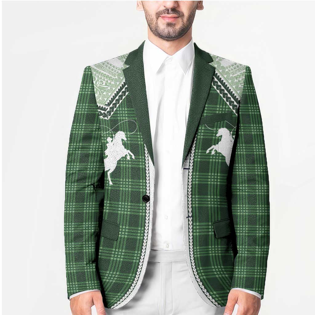 Aloha Hawaii Cowboys Paniolo Blazer Forest Green Palaka - Polynesian Pride
