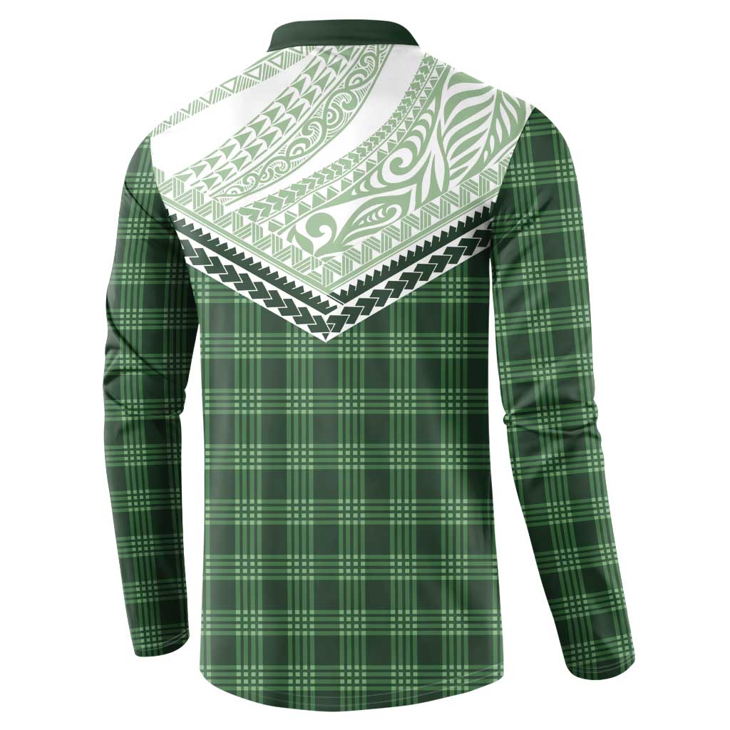 Aloha Hawaii Cowboys Paniolo Button Sweatshirt Forest Green Palaka LT7 - Polynesian Pride