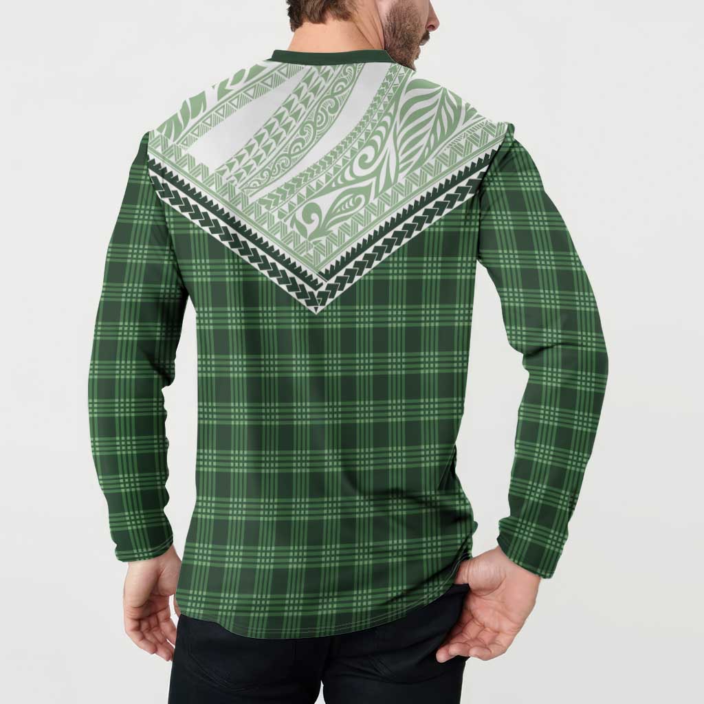 Aloha Hawaii Cowboys Paniolo Button Sweatshirt Forest Green Palaka LT7 - Polynesian Pride