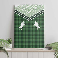 Aloha Hawaii Cowboys Paniolo Canvas Wall Art Forest Green Palaka - Polynesian Pride