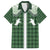 Aloha Hawaii Cowboys Paniolo Family Matching Off The Shoulder Long Sleeve Dress and Hawaiian Shirt Forest Green Palaka - Polynesian Pride