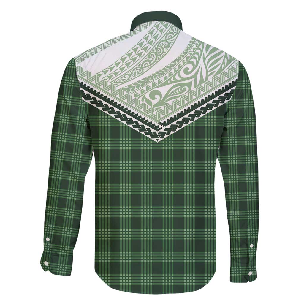 Aloha Hawaii Cowboys Paniolo Family Matching Off Shoulder Maxi Dress and Hawaiian Shirt Forest Green Palaka - Polynesian Pride