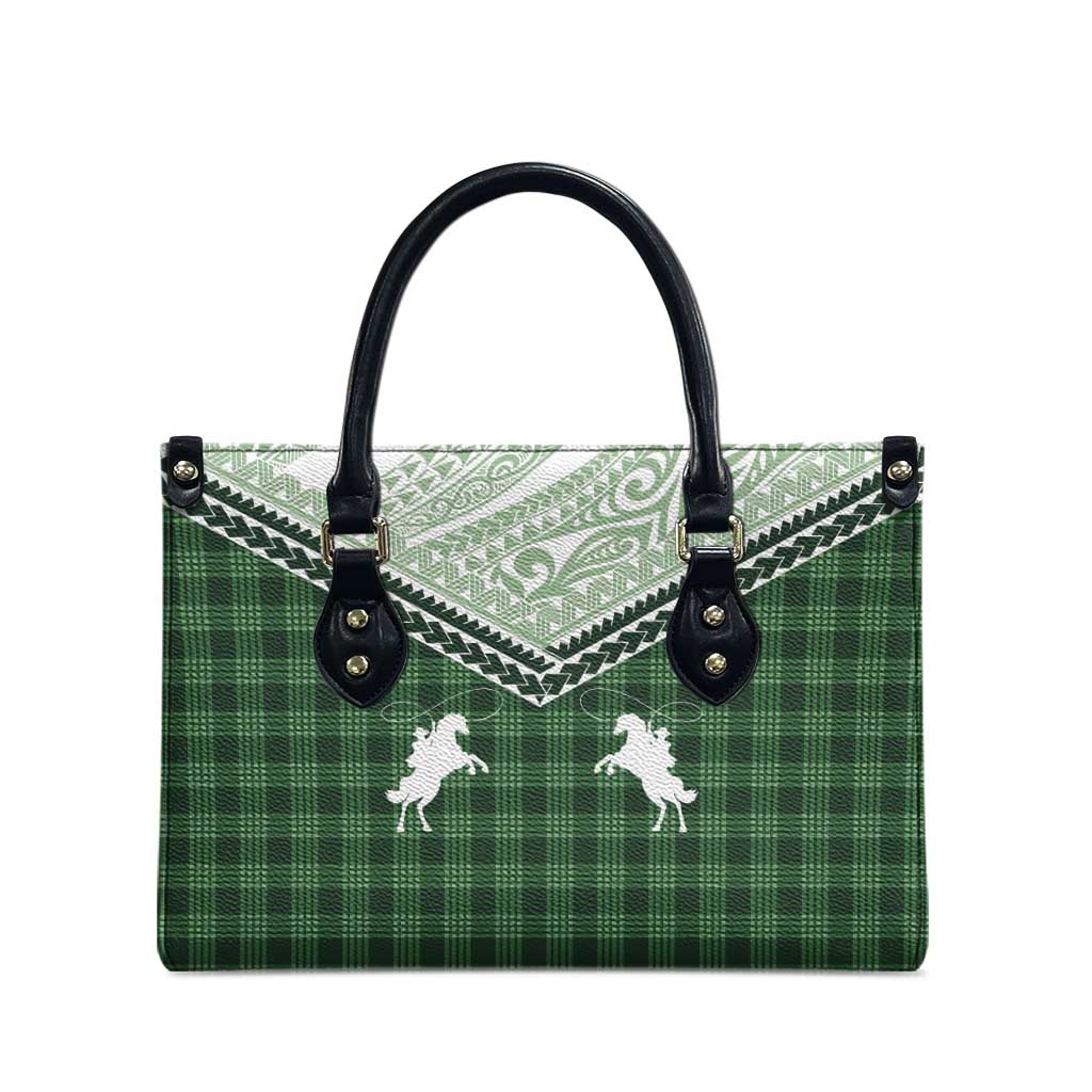 Aloha Hawaii Cowboys Paniolo Leather Bag Forest Green Palaka - Polynesian Pride