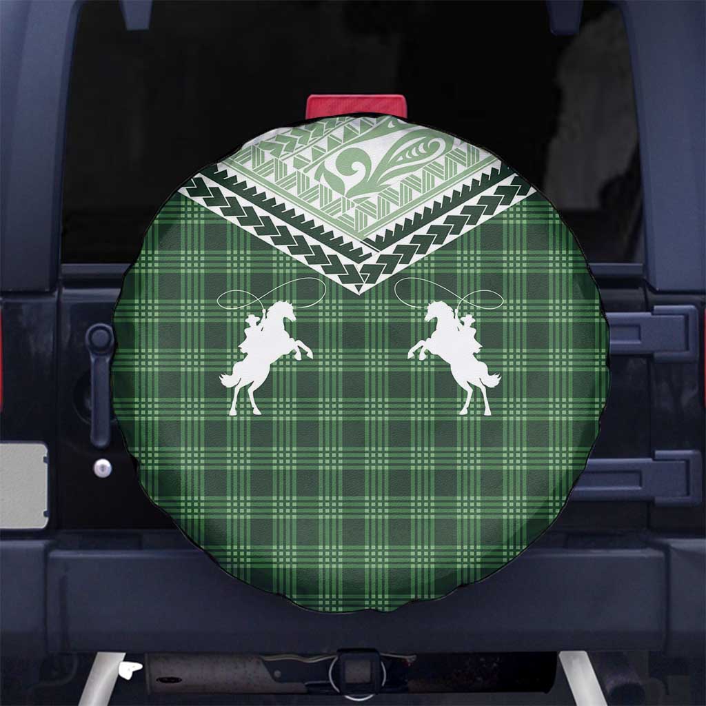Aloha Hawaii Cowboys Paniolo Spare Tire Cover Forest Green Palaka - Polynesian Pride