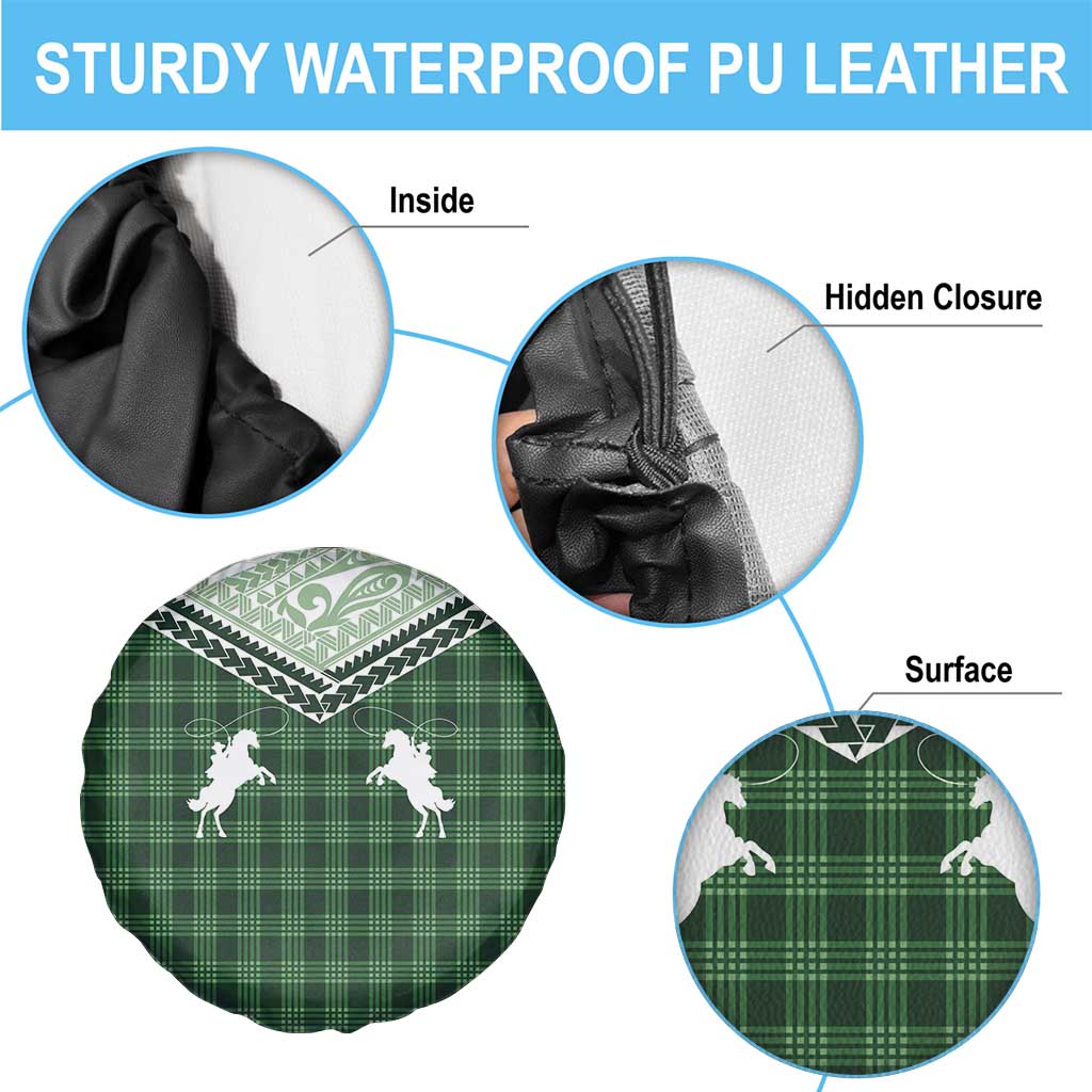 Aloha Hawaii Cowboys Paniolo Spare Tire Cover Forest Green Palaka - Polynesian Pride