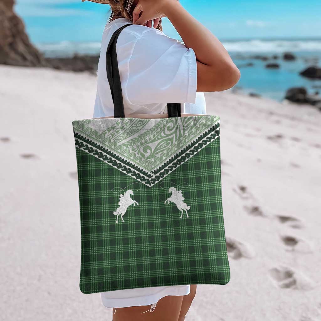 Aloha Hawaii Cowboys Paniolo Tote Bag Forest Green Palaka - Polynesian Pride
