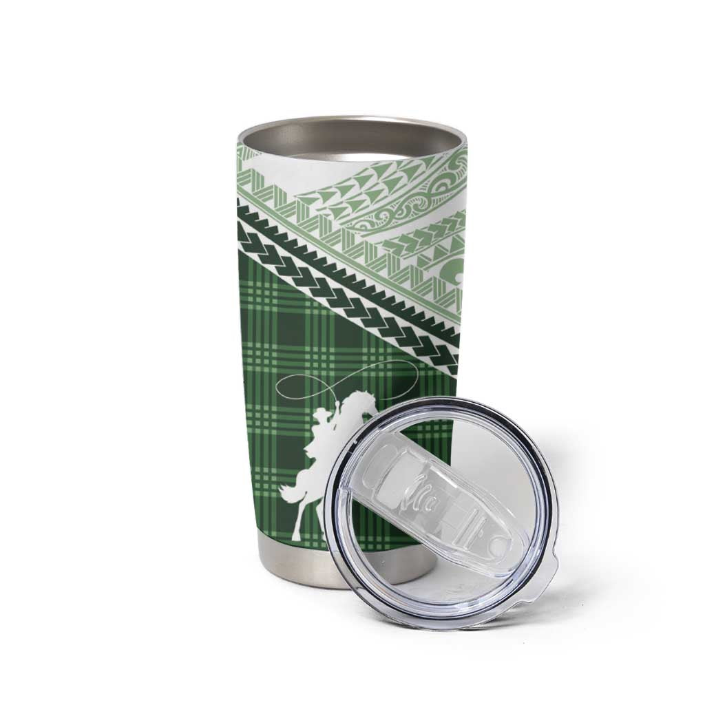 Aloha Hawaii Cowboys Paniolo Tumbler Cup Forest Green Palaka - Polynesian Pride