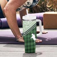 Aloha Hawaii Cowboys Paniolo Tumbler With Handle Forest Green Palaka - Polynesian Pride