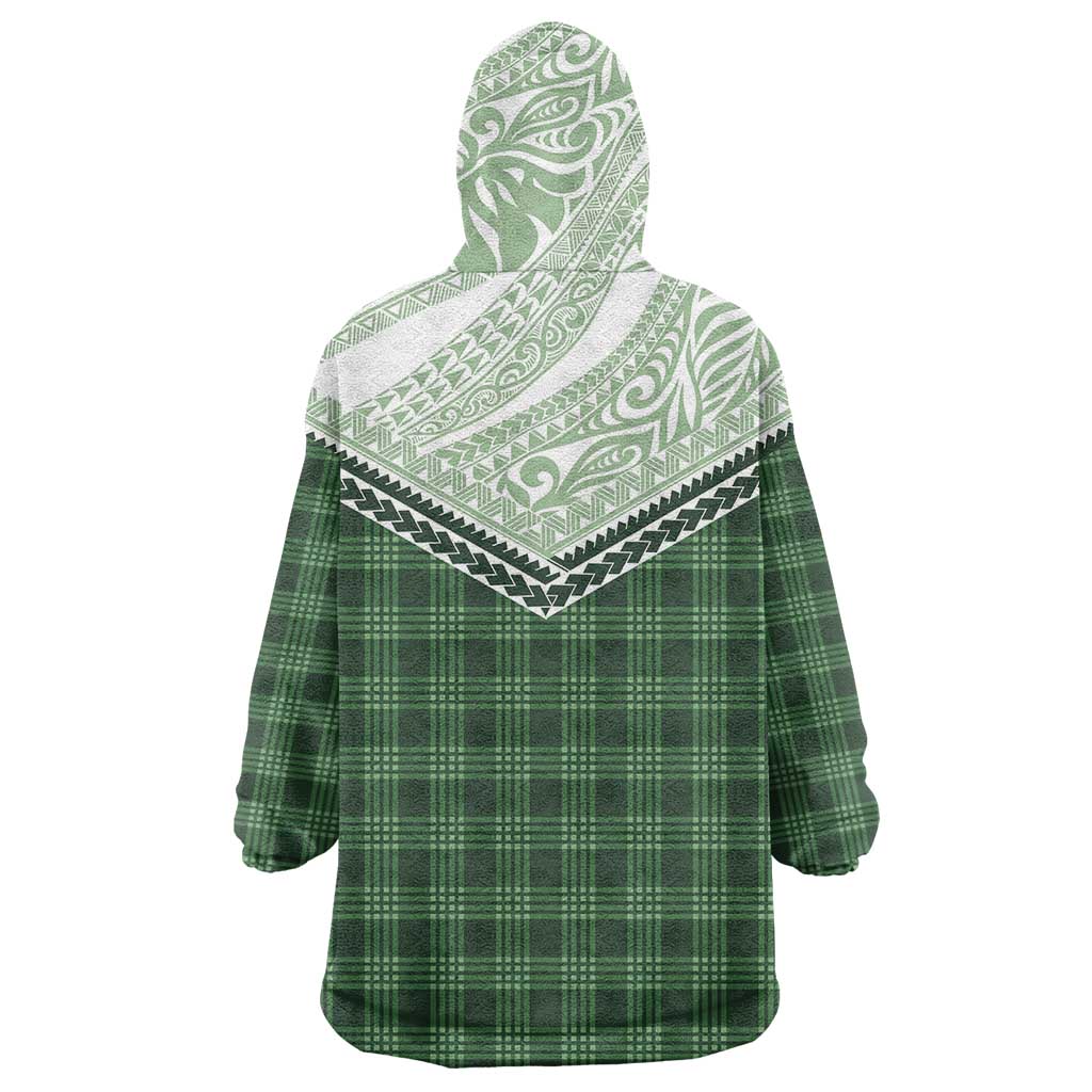 Aloha Hawaii Cowboys Paniolo Wearable Blanket Hoodie Forest Green Palaka - Polynesian Pride