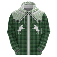 Aloha Hawaii Cowboys Paniolo Zip Hoodie Forest Green Palaka - Polynesian Pride
