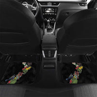Kia Ora New Zealand Floral Personalized Car Mats Black - Polynesian Pride