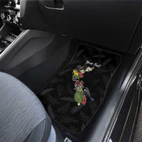 Kia Ora New Zealand Floral Personalized Car Mats Black - Polynesian Pride