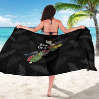 Kia Ora New Zealand Floral Sarong Black - Polynesian Pride
