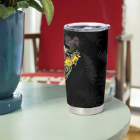Kia Ora New Zealand Floral Tumbler Cup Black - Polynesian Pride
