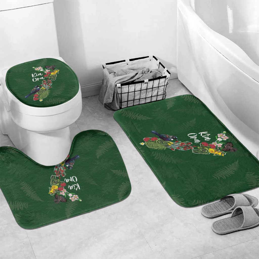 Kia Ora New Zealand Floral Bathroom Set Sage Green - Polynesian Pride
