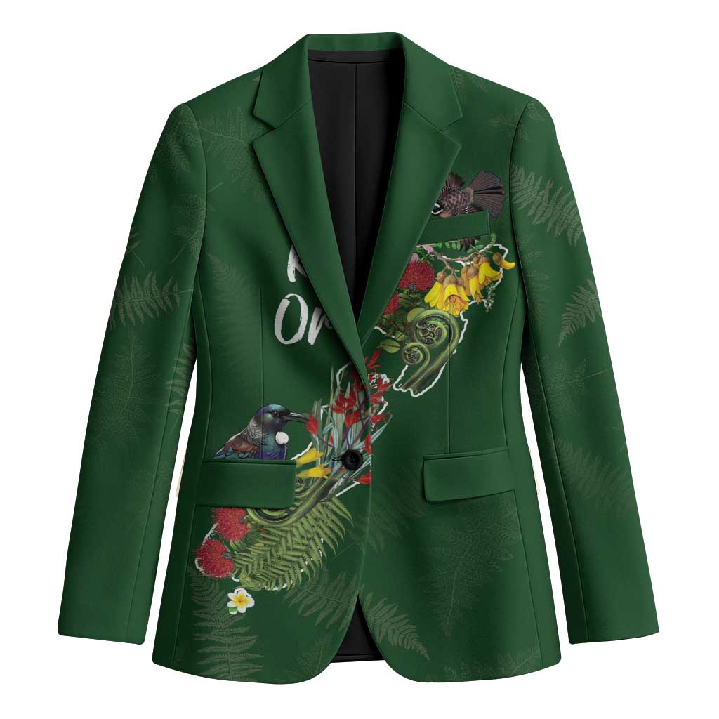 Kia Ora New Zealand Floral Personalized Blazer Sage Green - Polynesian Pride