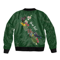 Kia Ora New Zealand Floral Personalized Bomber Jacket Sage Green - Polynesian Pride