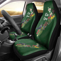 Kia Ora New Zealand Floral Car Seat Cover Sage Green - Polynesian Pride
