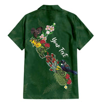 Kia Ora New Zealand Floral Personalized Family Matching Mermaid Dress and Hawaiian Shirt Sage Green - Polynesian Pride