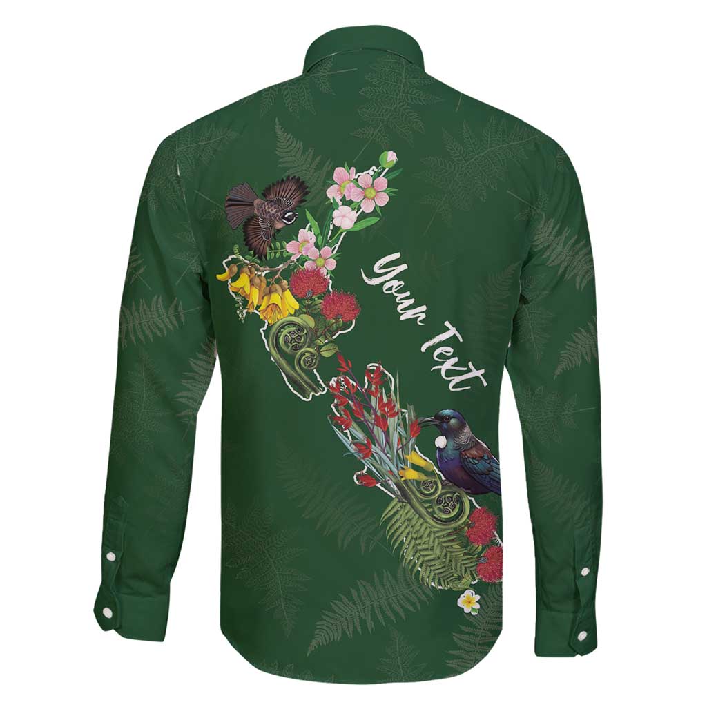 Kia Ora New Zealand Floral Personalized Family Matching Off Shoulder Short Dress and Hawaiian Shirt Sage Green - Polynesian Pride