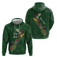 Kia Ora New Zealand Floral Personalized Hoodie Sage Green - Polynesian Pride
