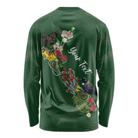 Kia Ora New Zealand Floral Personalized Long Sleeve Shirt Sage Green - Polynesian Pride