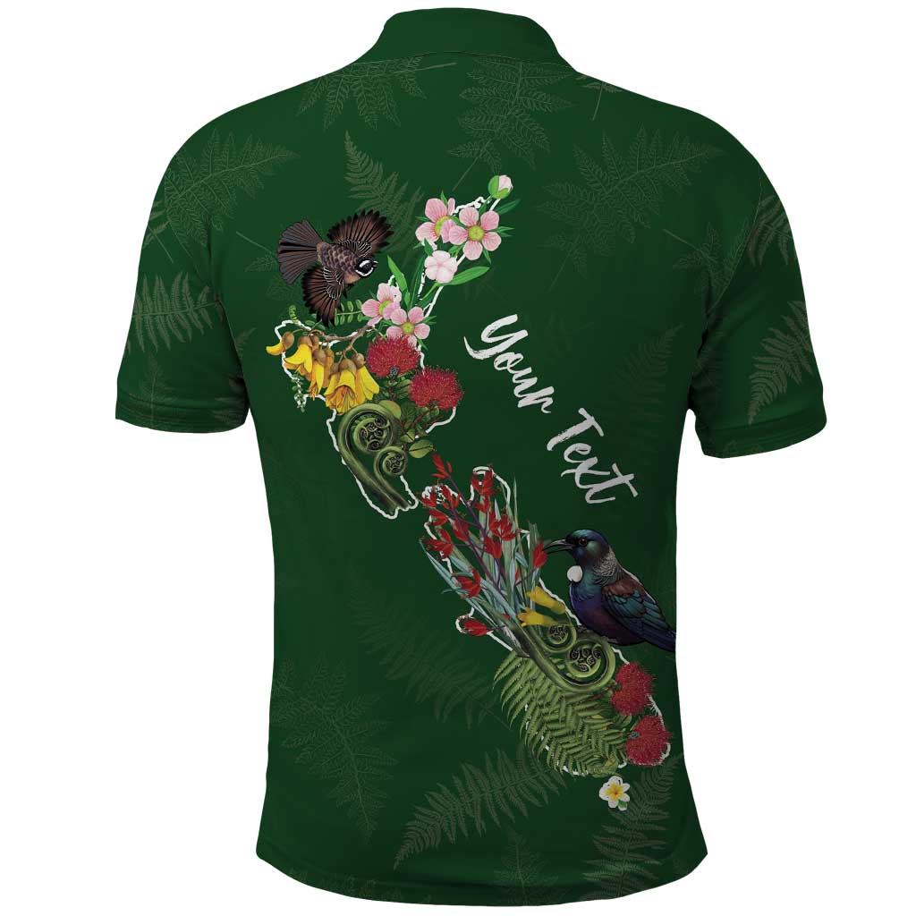 Kia Ora New Zealand Floral Personalized Polo Shirt Sage Green - Polynesian Pride