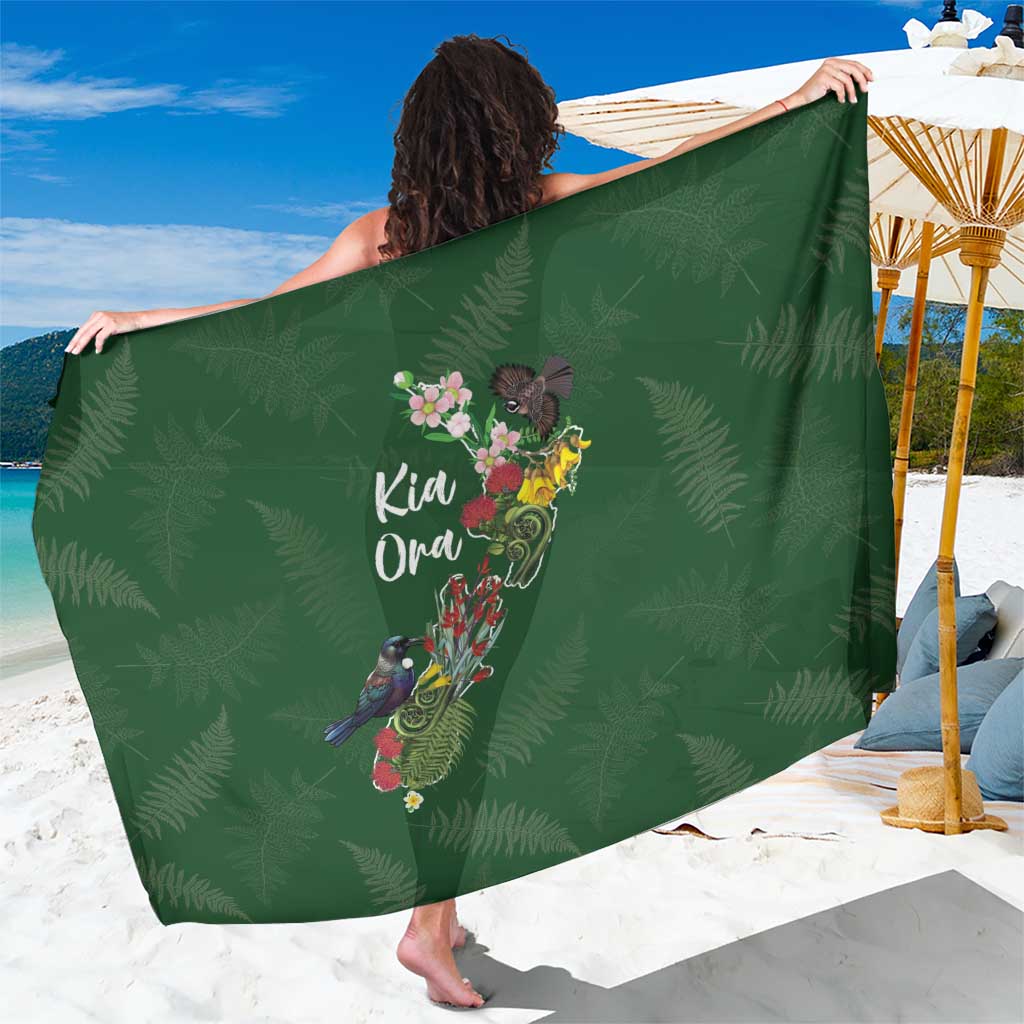 Kia Ora New Zealand Floral Sarong Sage Green LT7 One Size 44 x 66 inches Sage Green - Polynesian Pride
