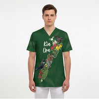 Kia Ora New Zealand Floral Personalized Scrub Top Sage Green - Polynesian Pride