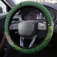 Kia Ora New Zealand Floral Steering Wheel Cover Sage Green - Polynesian Pride