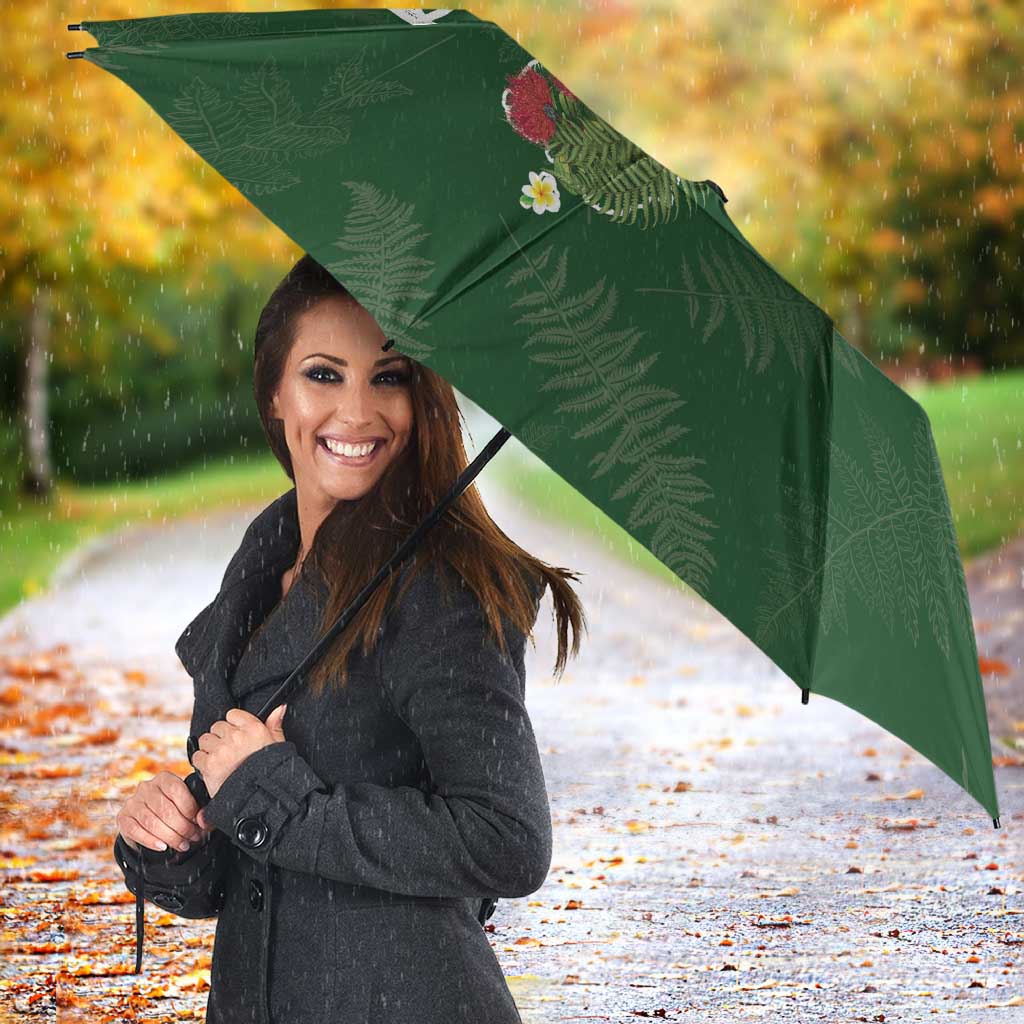 Kia Ora New Zealand Floral Umbrella Sage Green - Polynesian Pride