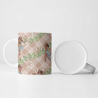 Beige Palaka Hula Girls Seamless Hawaii Aloha Ceramic Mug - Polynesian Pride