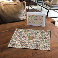 Beige Palaka Hula Girls Seamless Hawaii Aloha Puzzle - Polynesian Pride