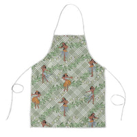 Mint Palaka Hula Girls Seamless Hawaii Aloha Apron - Polynesian Pride