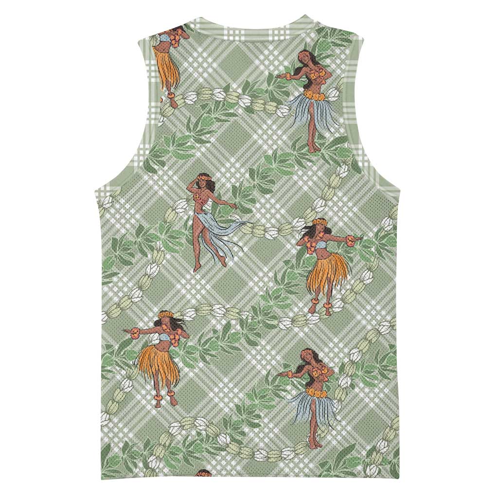 Mint Palaka Hula Girls Seamless Hawaii Aloha Basketball Jersey - Polynesian Pride