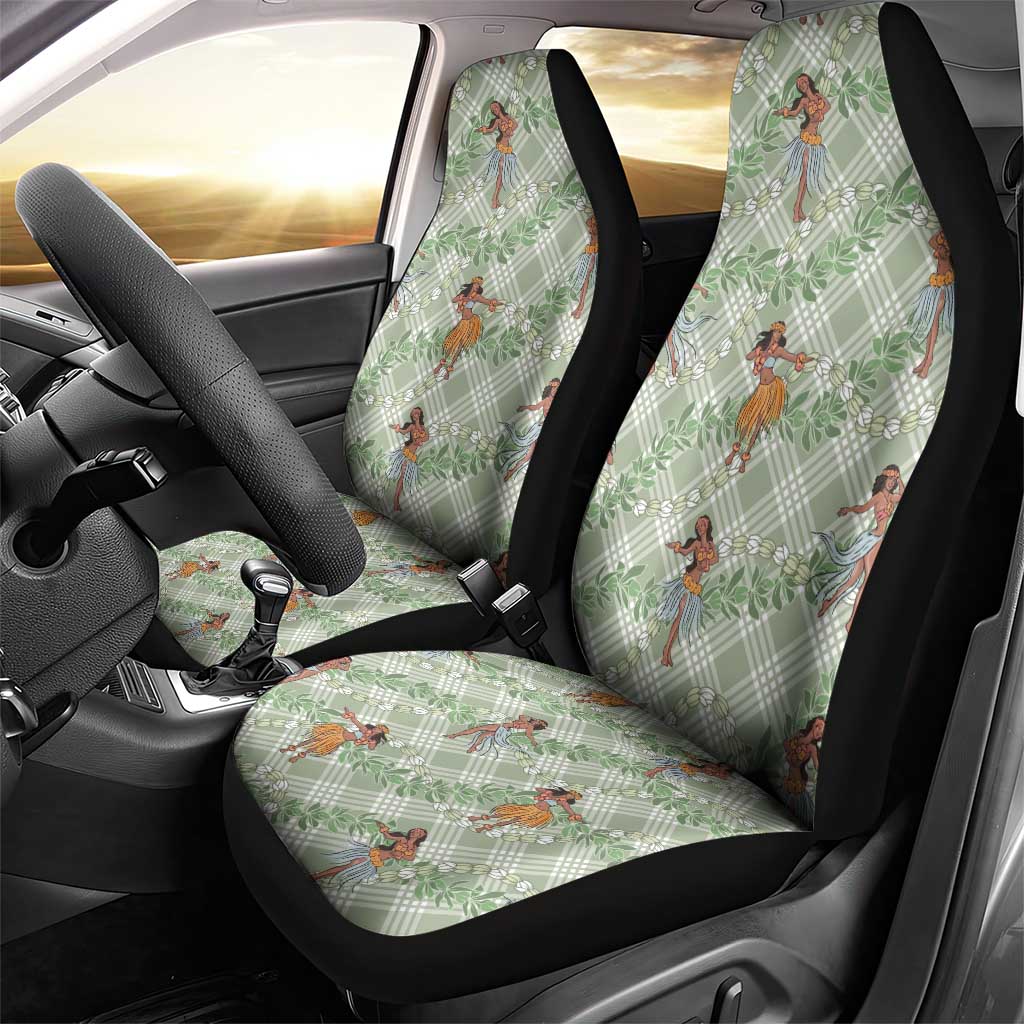 Mint Palaka Hula Girls Seamless Hawaii Aloha Car Seat Cover - Polynesian Pride
