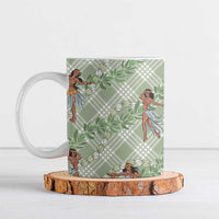 Mint Palaka Hula Girls Seamless Hawaii Aloha Ceramic Mug - Polynesian Pride