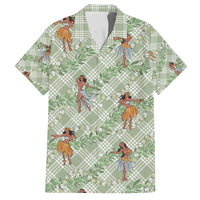Mint Palaka Hula Girls Seamless Hawaii Aloha Family Matching Summer Maxi Dress and Hawaiian Shirt - Polynesian Pride