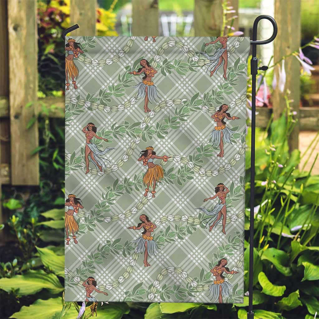 Mint Palaka Hula Girls Seamless Hawaii Aloha Garden Flag - Polynesian Pride