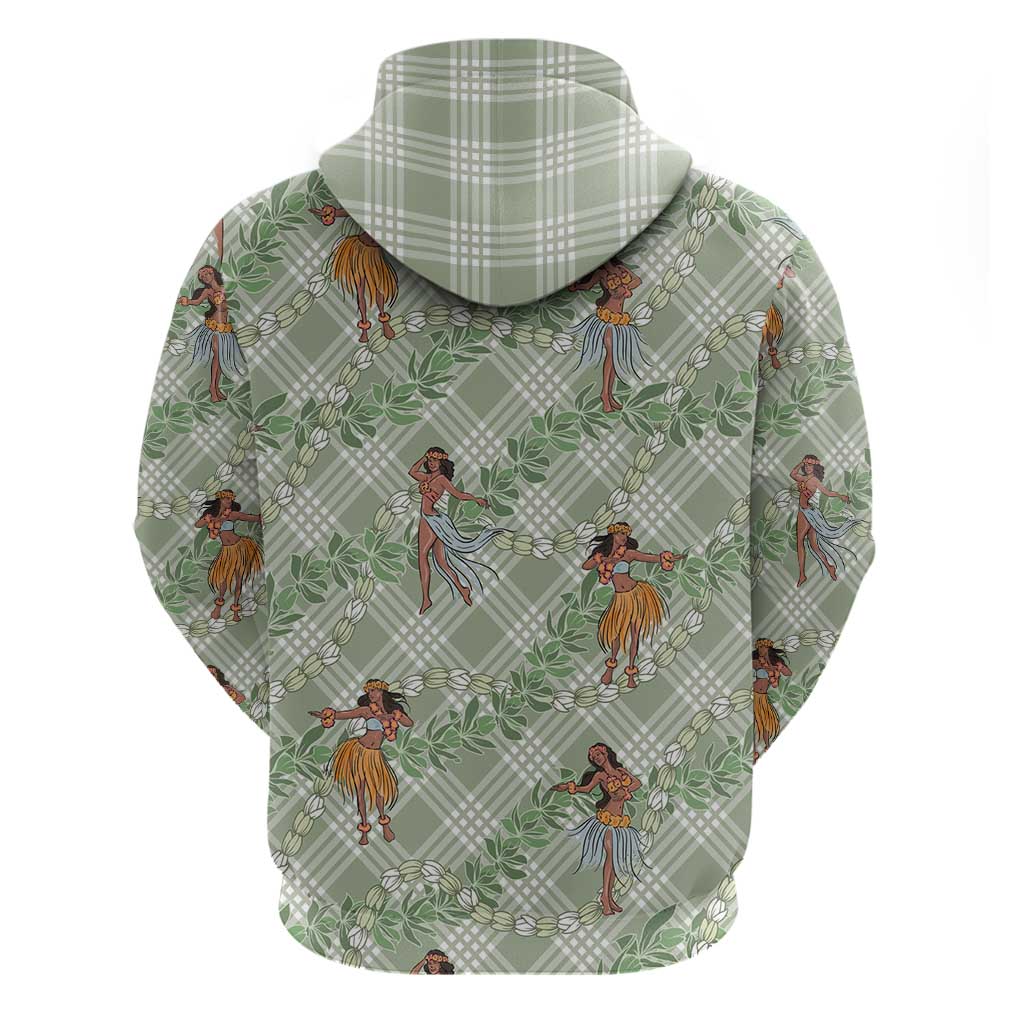 Mint Palaka Hula Girls Seamless Hawaii Aloha Hoodie - Polynesian Pride