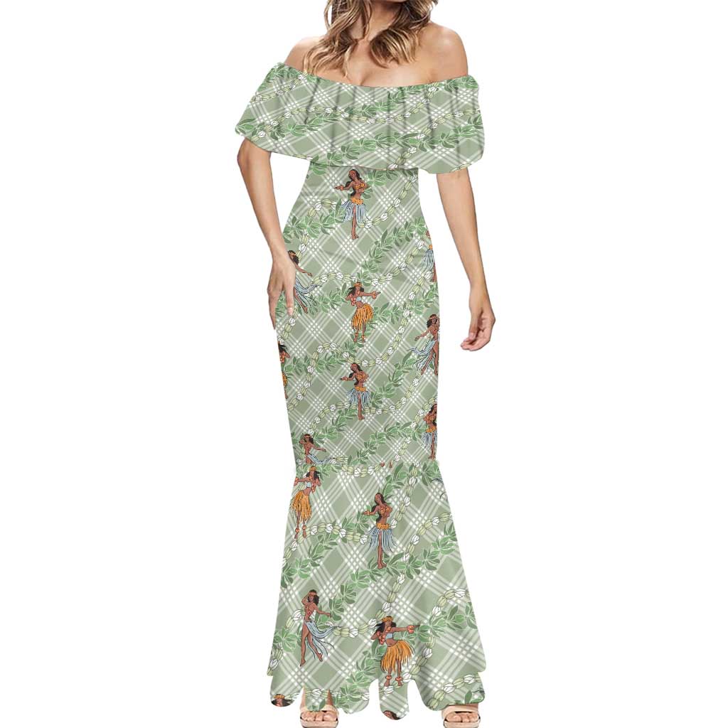 Mint Palaka Hula Girls Seamless Hawaii Aloha Mermaid Dress LT7 - Polynesian Pride