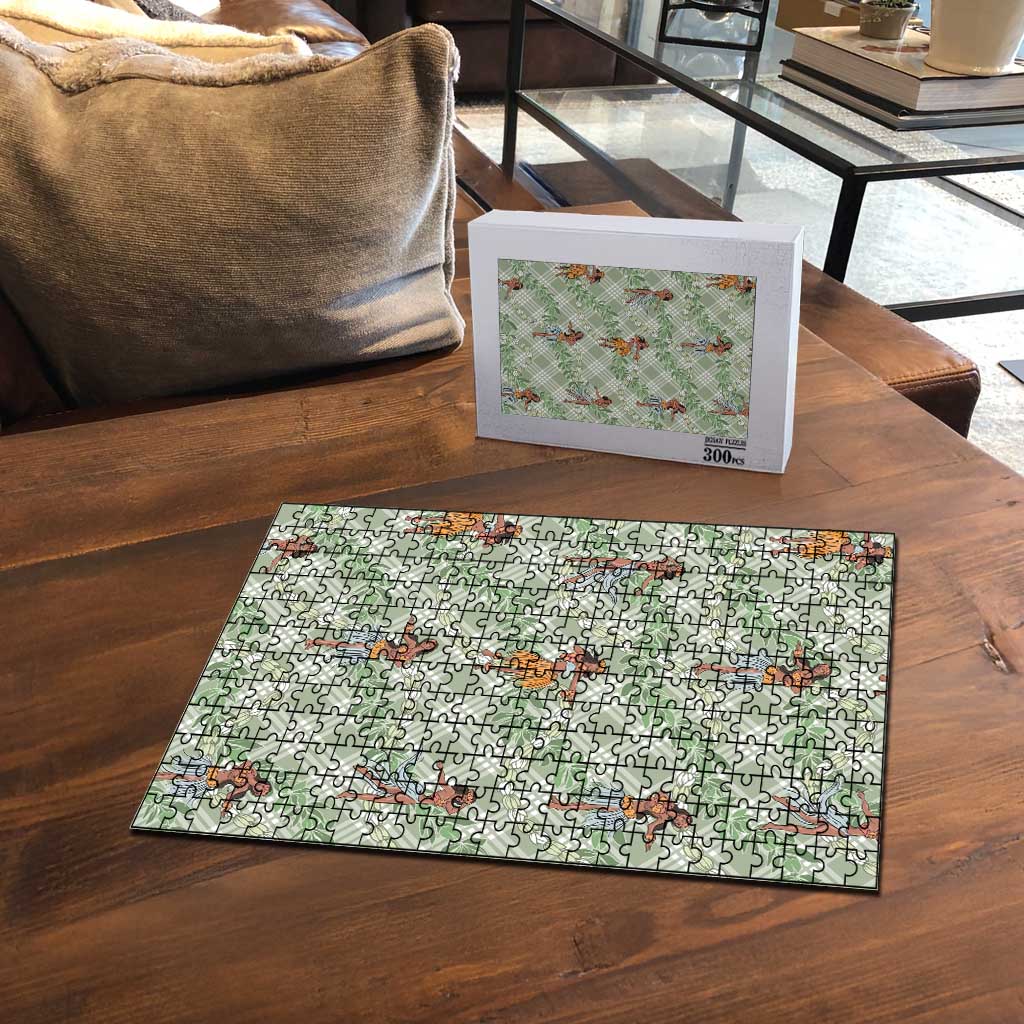 Mint Palaka Hula Girls Seamless Hawaii Aloha Puzzle - Polynesian Pride