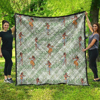 Mint Palaka Hula Girls Seamless Hawaii Aloha Quilt - Polynesian Pride