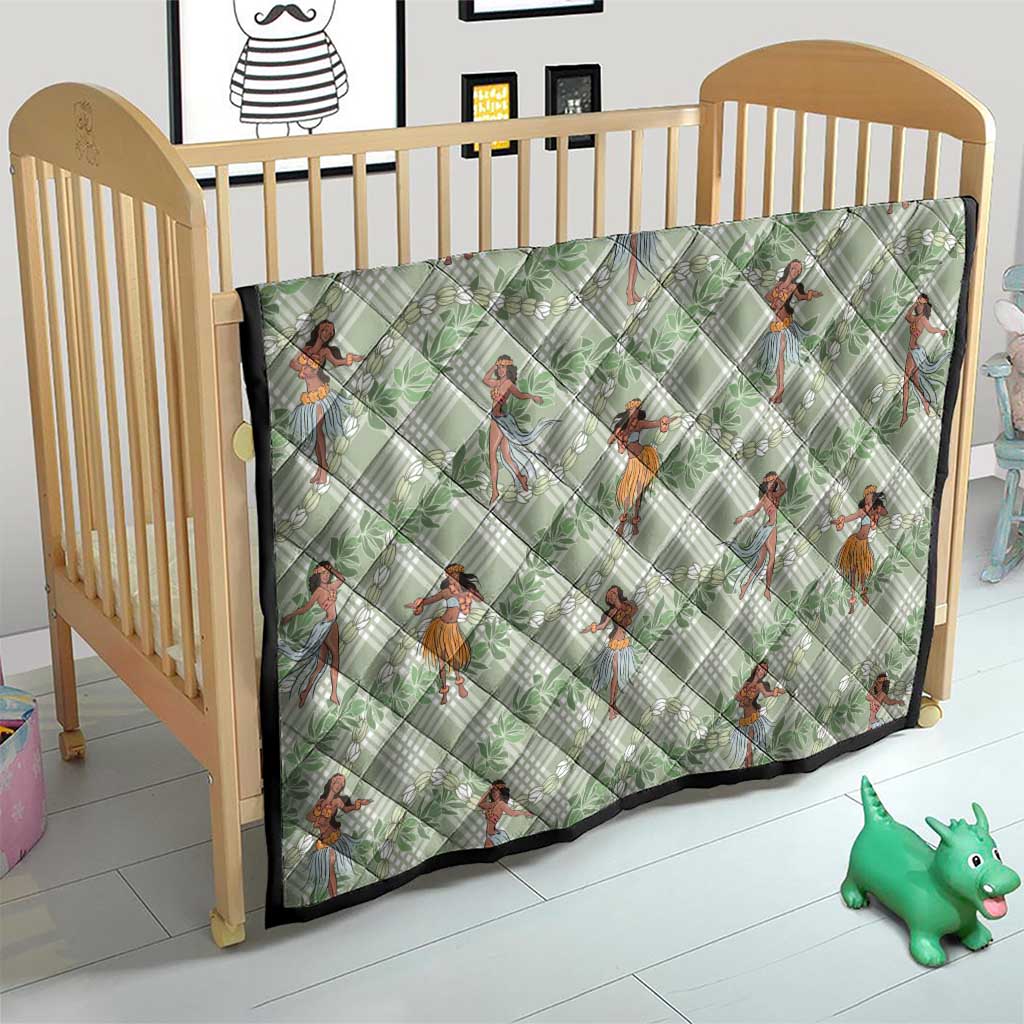 Mint Palaka Hula Girls Seamless Hawaii Aloha Quilt - Polynesian Pride