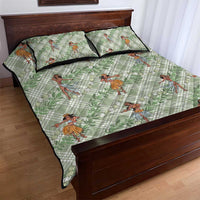Mint Palaka Hula Girls Seamless Hawaii Aloha Quilt Bed Set - Polynesian Pride